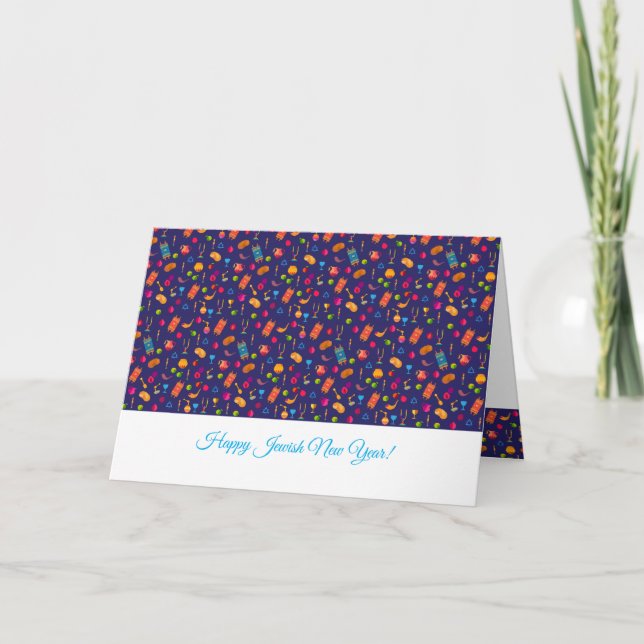 Happy Rosh Hashanah Jewish New Year Greeting Card (Front)