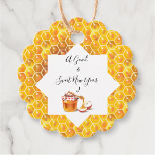 Happy Rosh Hashanah Jewish New Year Honey & Apple Favour Tags