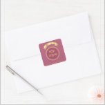 Happy Rosh Hashanah Jewish New Year Vintage Square Sticker<br><div class="desc">Happy Rosh Hashanah Jewish New Year Holiday symbols. Shana Tova! Hebrew Wishes gold text. Floral Elegand decorative frame,  gold ribbon banner,  pink background,  Rosh hashana,  traditional,  decoration vintage,  luxury,  autumn,  sukkot. Judaica. Crafts & Party Supplies > Gift Wrapping Supplies > Stickers & Labels,  seasonal.</div>