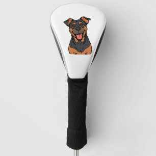 Happy Rottweiler Cartoon � Cute and Friendly Dog Golf Head Cover