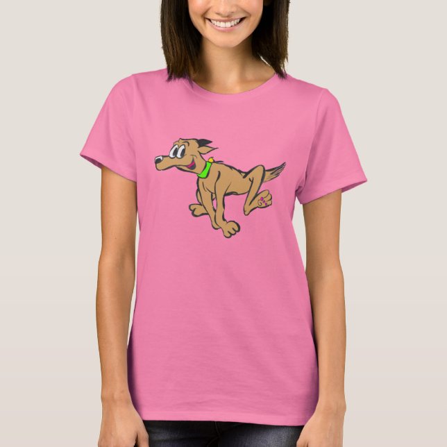 Happy Running Dog Customisable Toddler T-shirt (Front)