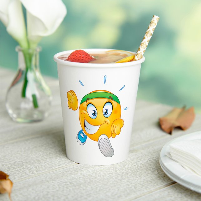 Happy Running Emoji Paper Cups (Creator Uploaded)
