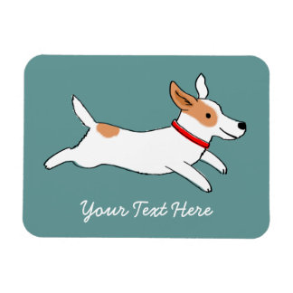 Happy Running Jack Russell Terrier - Custom Text Magnet
