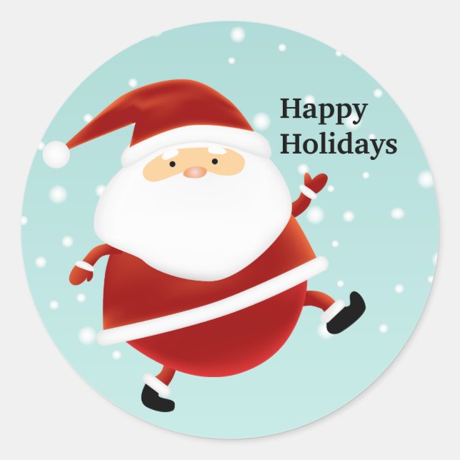 Happy Running Santa Stickers (Front)