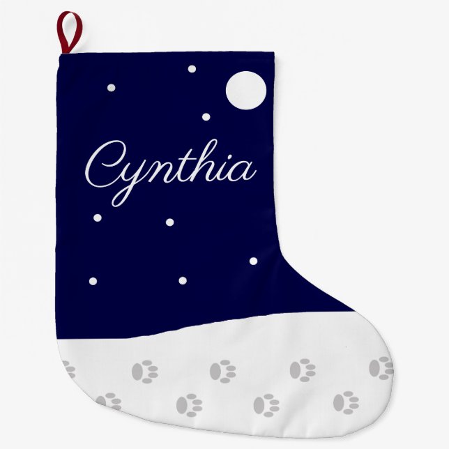 Happy Rural Winter:    Large Christmas Stocking (Front)