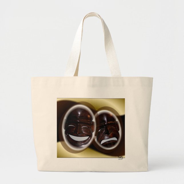 Happy Sad Theatrical Face Masks Tote (Front)