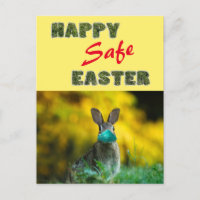 Happy & Safe Easter | Cute Funny Rabbit with Mask