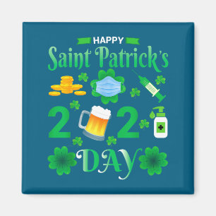 Happy Saint Patrick's Day 2024 Irish Shamrock Face Magnet