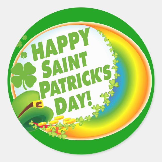 Happy Saint Patrick's Day! Classic Round Sticker (Front)