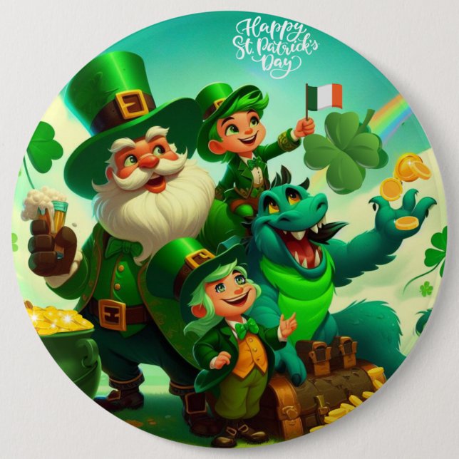 Happy Saint Patrick's Day colourful 6 Cm Round Badge (Front)