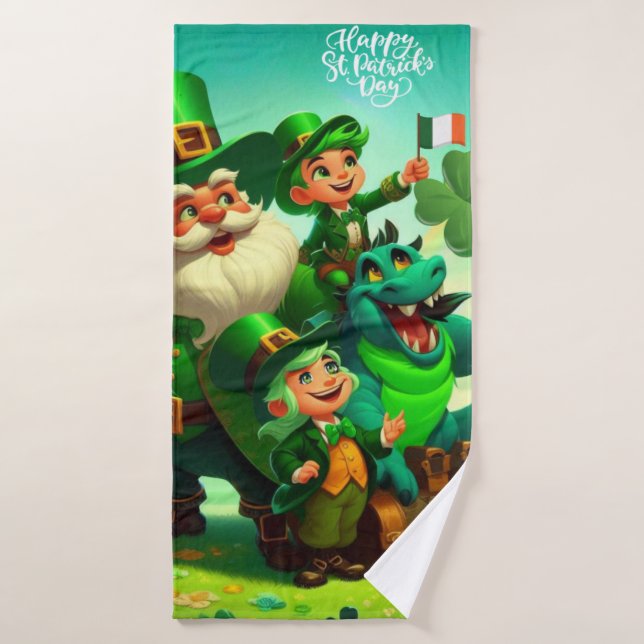 Happy Saint Patrick's Day colourful Bath Towel (Bath Towel)
