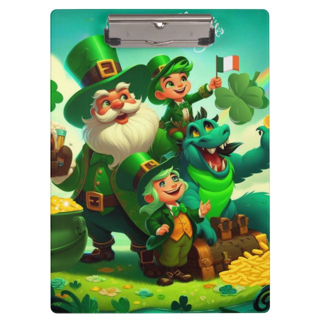 Happy Saint Patrick's Day colourful Clipboard (Front)