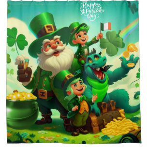 Happy Saint Patrick's Day colourful Shower Curtain