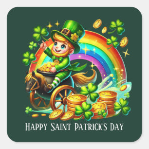 Happy Saint Patrick's Day customizable party Square Sticker