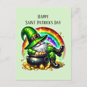 Happy Saint Patrick's Day gnome Holiday Postcard