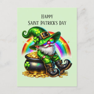 Happy Saint Patrick's Day gnome Holiday Postcard