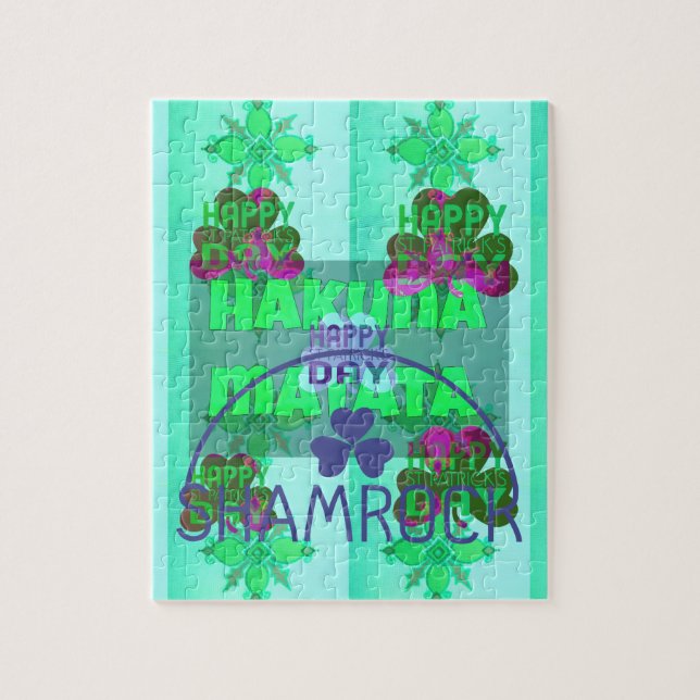 Happy Saint Patrick's Day Hakuna Matata Art Print Jigsaw Puzzle (Vertical)