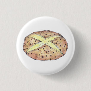 Happy Saint Patrick's Day Irish Soda Bread Loaf 3 Cm Round Badge