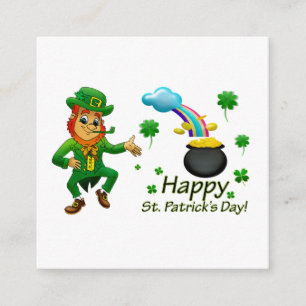 Happy Saint Patrick's Day Leprechaun Rainbow  Enclosure Card