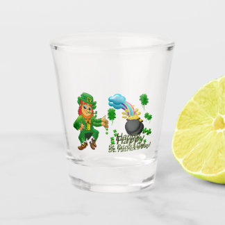 Happy Saint Patrick's Day Leprechaun Rainbow Shot Glass