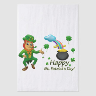 Happy Saint Patrick's Day Leprechaun Rainbow Tissue Paper