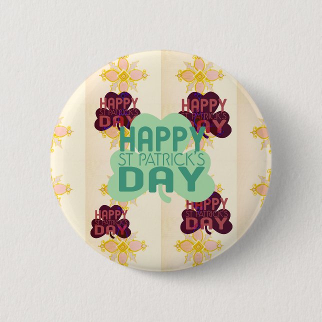 Happy Saint Patrick's Day Lovely Art Print 6 Cm Round Badge (Front)