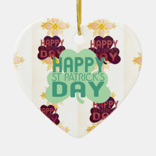 Happy Saint Patrick's Day Lovely Art Print Ceramic Tree Decoration