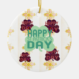 Happy Saint Patrick's Day Lovely Art Print Ceramic Tree Decoration