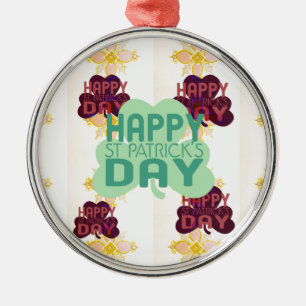 Happy Saint Patrick's Day Lovely Art Print Metal Tree Decoration