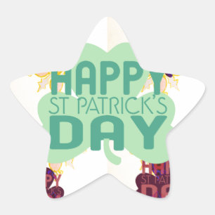 Happy Saint Patrick's Day Lovely Art Print Star Sticker