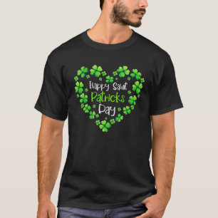 Happy Saint Patricks Day Lucky Heart Shamrock Iris T-Shirt