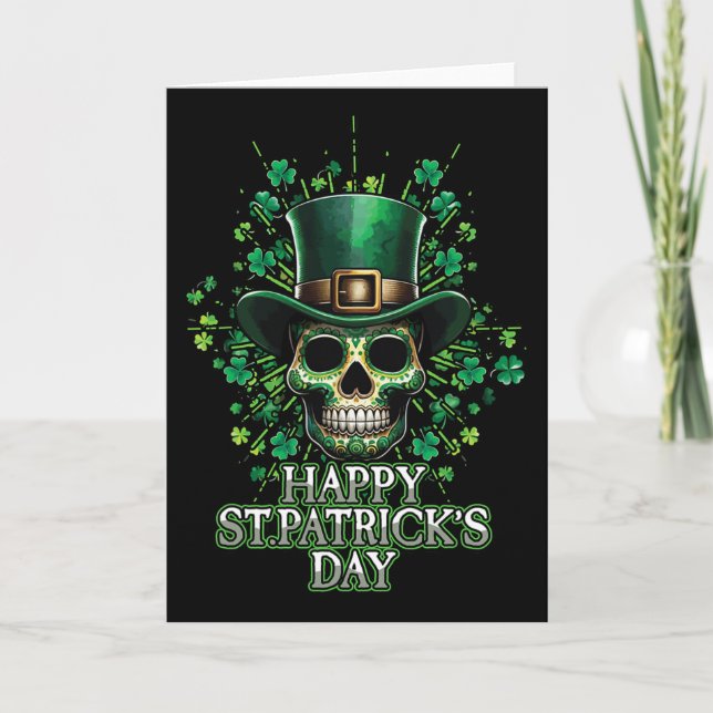 Happy Saint Patrick's Day Paddy Shamrock Clover Sk Card (Front)