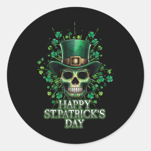 Happy Saint Patrick's Day Paddy Shamrock Clover Sk Classic Round Sticker