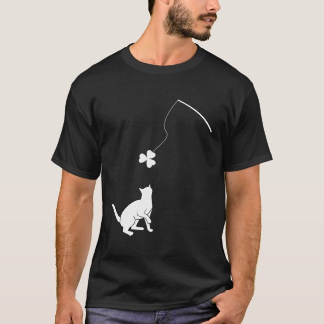 Happy Saint Patrick's Day Shamrock Cat Tee Shamroc (Front)