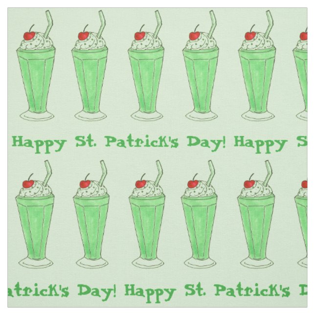 Happy Saint Patrick's Day Shamrock Green Shake Fabric (Swatch)