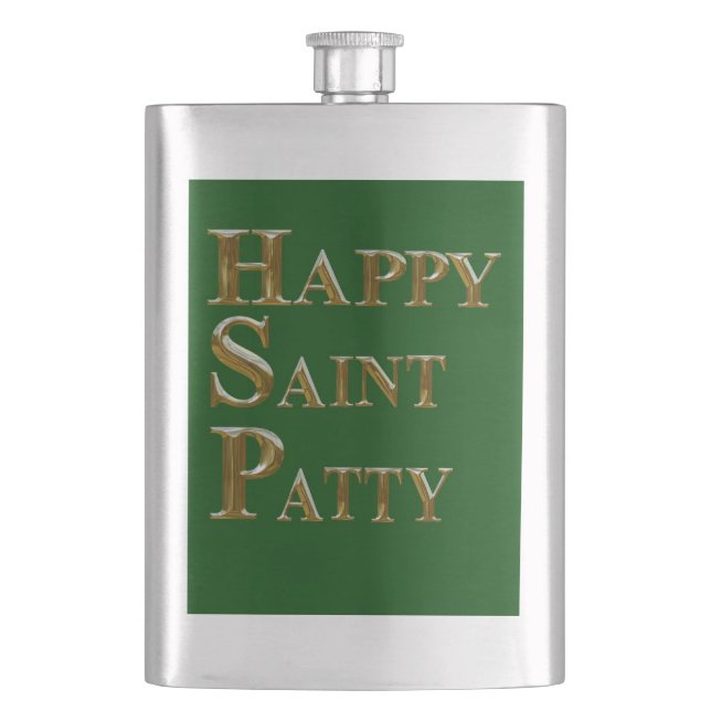 HAPPY SAINT PATTY HIP FLASK (Front)