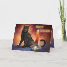 Happy Samhain Kitten and Candle. Card