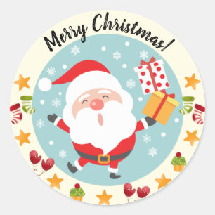 Happy Santa Christmas Classic Round Sticker
