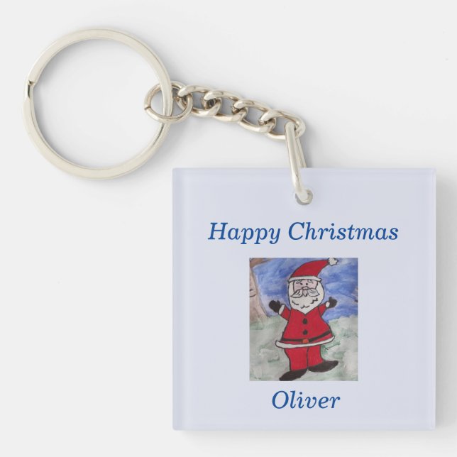 Happy Santa Christmas  Key Ring (Front)