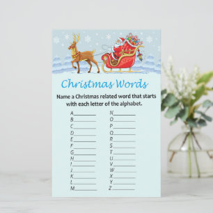 Happy santa claus christmas alphabet words game