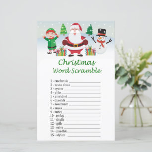 Happy santa claus christmas word scramble game