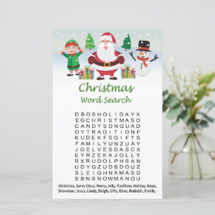 Happy santa claus christmas word search game