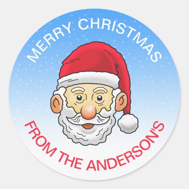 Happy Santa Claus Classic Round Sticker (Front)