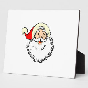 Happy Santa Claus Face Cartoon Plaque