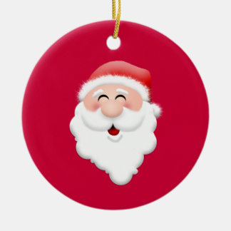 Happy Santa Claus Face Ceramic Tree Decoration