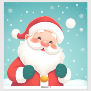 Happy Santa Claus in Snowy Winter Scene