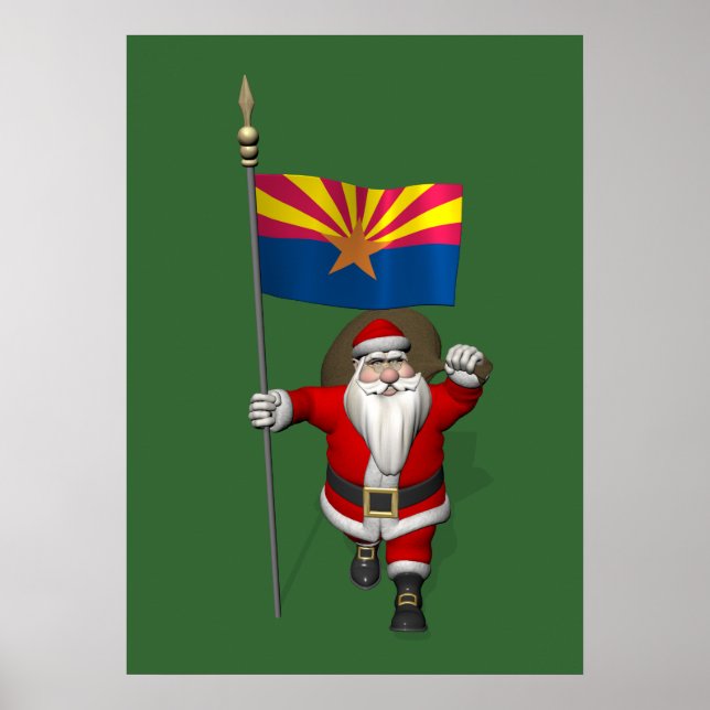 Happy Santa Claus On The Way To Arizona Poster (Front)