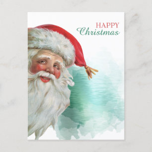 Happy Santa Claus Portrait Christmas Postcard