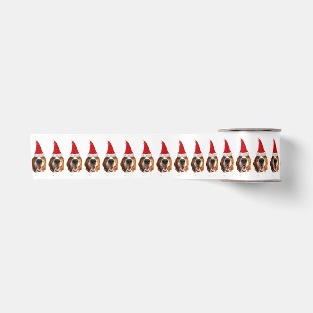 Happy Santa Dog Satin Ribbon (Front)