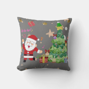 happy santa in new year cushion